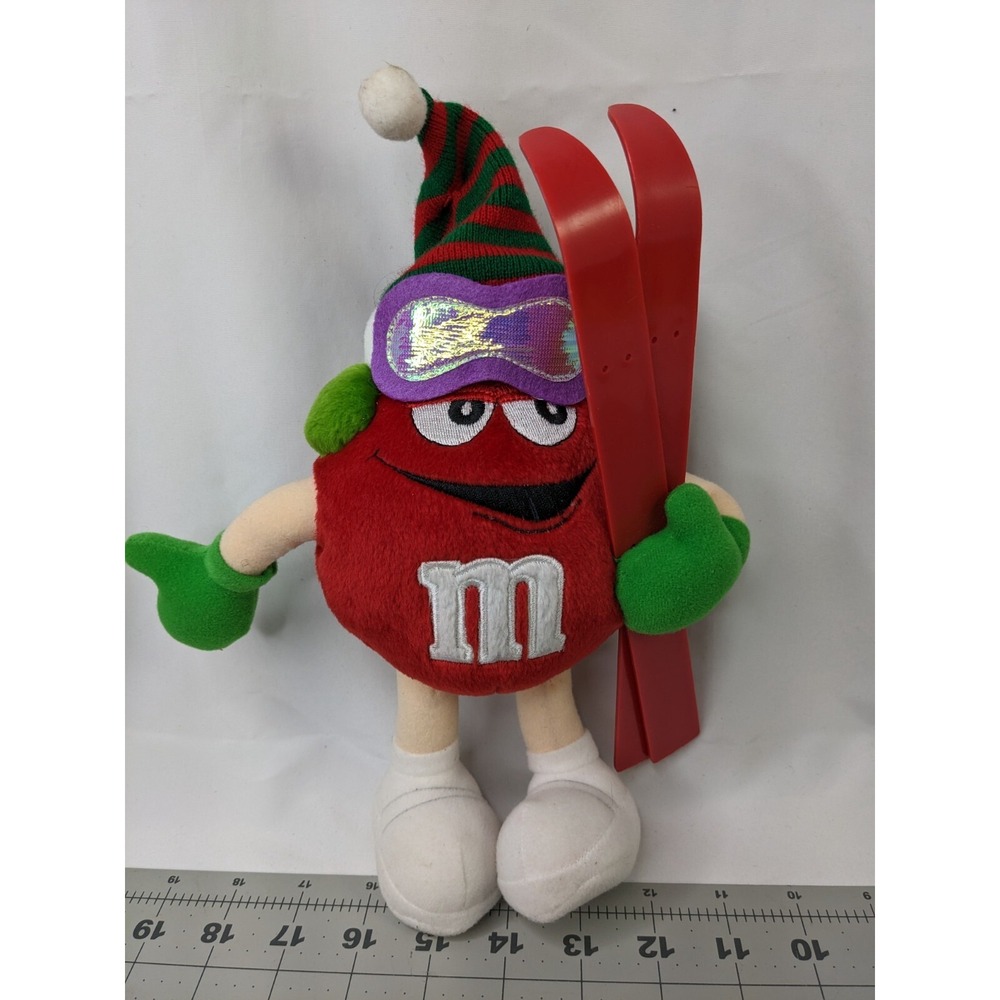 M&M Red Skier Plush Skiing 8 Inch Galerie Stuffed Animal Toy